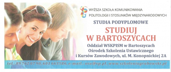 Studia Podyplomowe w Bartoszycach